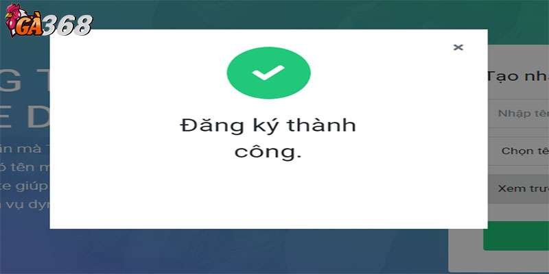 Cần tạo tài khoản trước khi đăng nhập Ga368