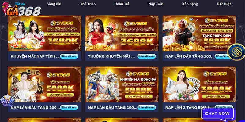 Khuyến mãi Ga368 với rất nhiều ưu đãi độc quyền cho hội viên