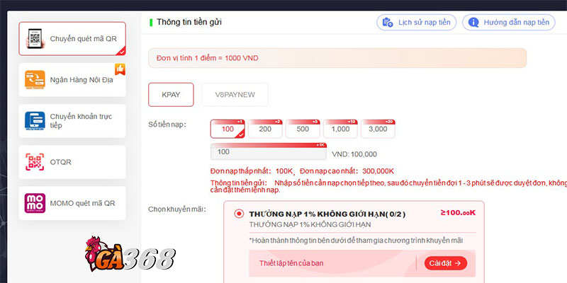Đa dạng phương thức thanh toán cho cược thủ lựa chọn