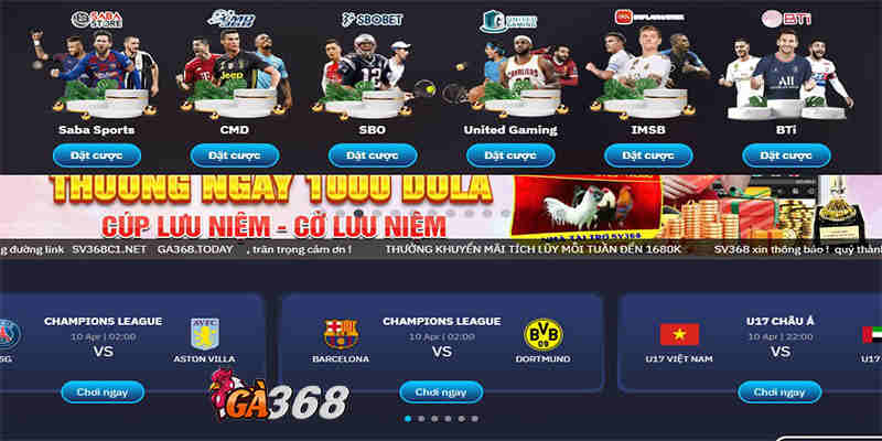 Giao diện của Thể thao Ga368 được thiết kế rất dễ hiểu và thân thiện với người dùng.
